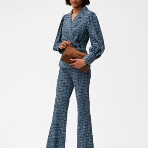 Ganni Seersucker Flared Pants Sz 6